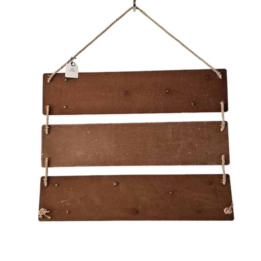Pier 1 Imports Wood & Metal Halloween Hanging Wall or Door Sign | NWT | Blk Wht